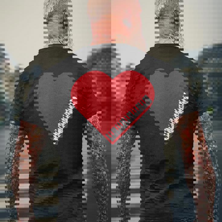 ピアノ ハート ピアノ 楽譜 ピアノスツール 鍵盤羽 メンズTシャツ バックプリント 高齢者への贈り物