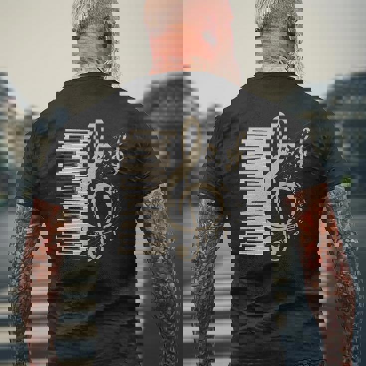 ピアノ音部記号 音楽ギフト ト音記号 ピアノ 長袖tシャツ メンズTシャツ バックプリント 高齢者への贈り物