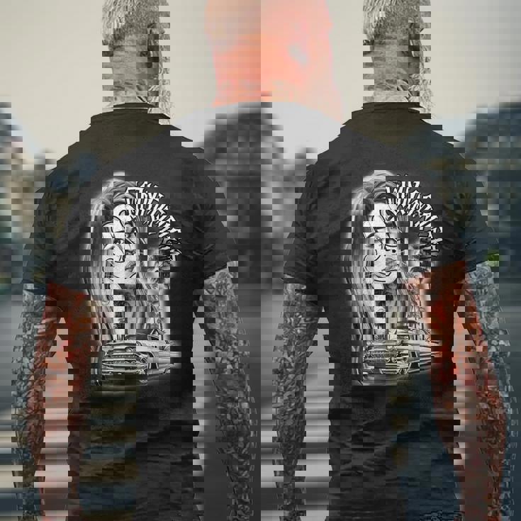 ピエロガール パヤサ×チカーノ ローライダーギャングスターブラックワーク メンズTシャツ バックプリント 高齢者への贈り物