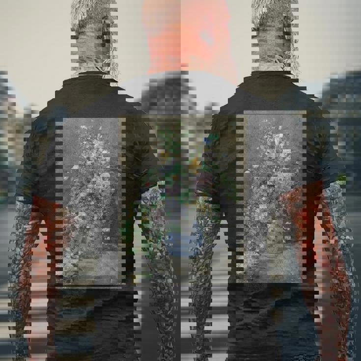 ピエール・オーギュスト ルノワールのスプリングブーケ メンズTシャツ バックプリント 高齢者への贈り物