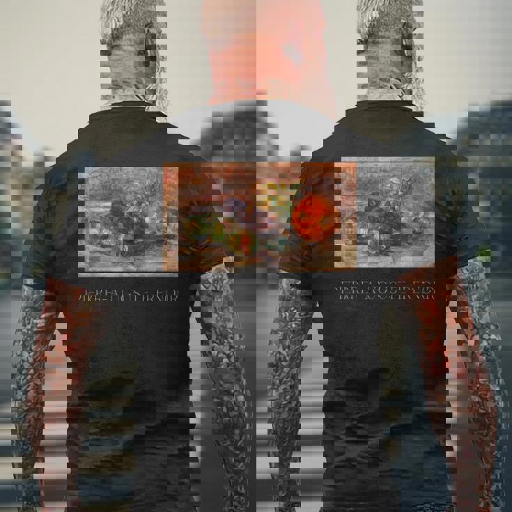 ピエール・オーギュスト・ルノワール作 ザクロとイチジク メンズTシャツ バックプリント 高齢者への贈り物