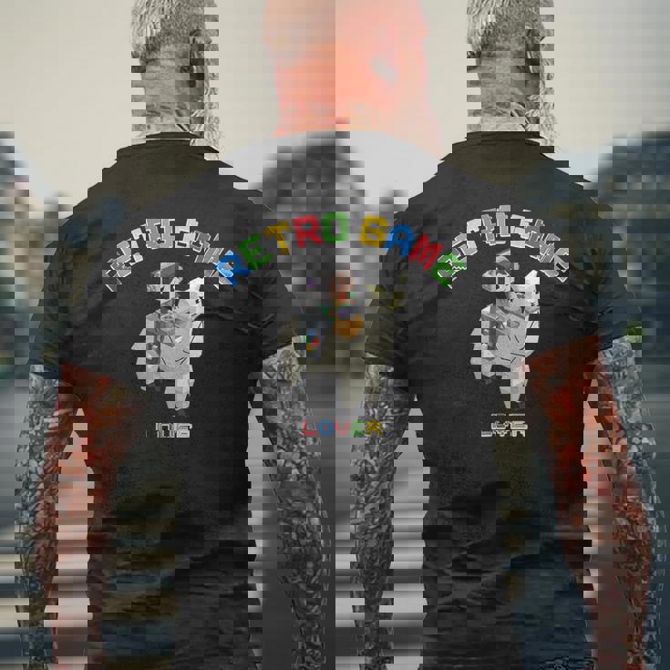 ピクセルアニマルズ アルパカ 白 はるまり Harumari レトロゲーム Lover Love ストリーマー メンズTシャツ バックプリント 高齢者への贈り物