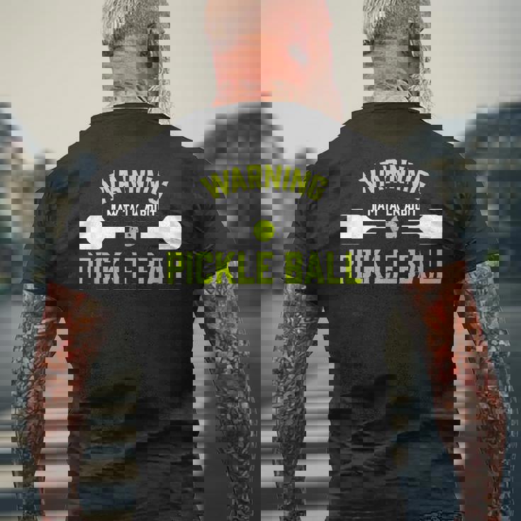 ピクルスボール 警告 面白い メンズTシャツ バックプリント 高齢者への贈り物