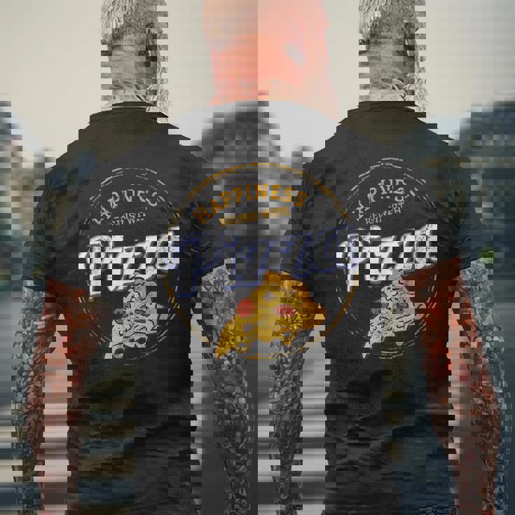 ピザナポリタンレトロスナックビンテージチーズデザイン メンズTシャツ バックプリント 高齢者への贈り物