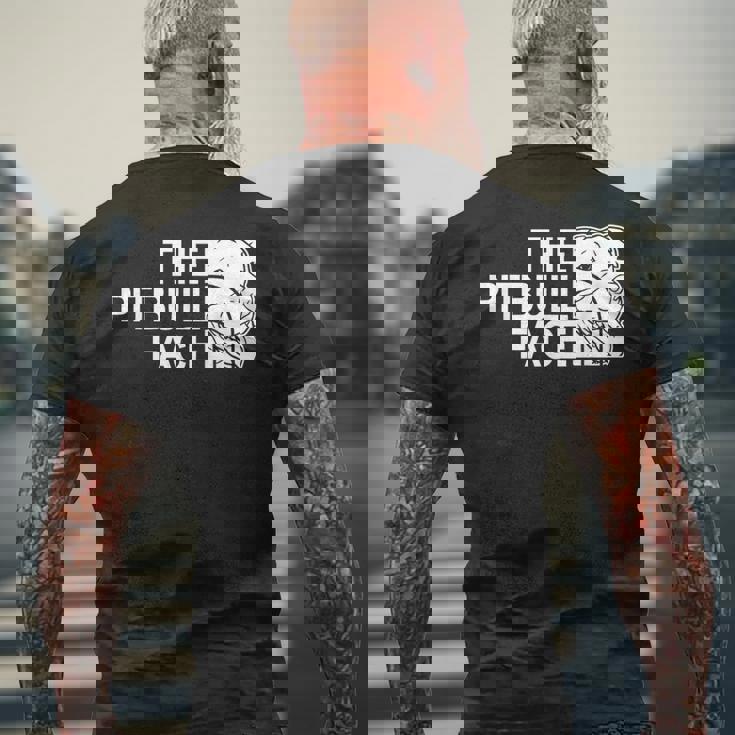 ピットブルフェイス ファニー ドッグ ピットブル メンズTシャツ バックプリント 高齢者への贈り物