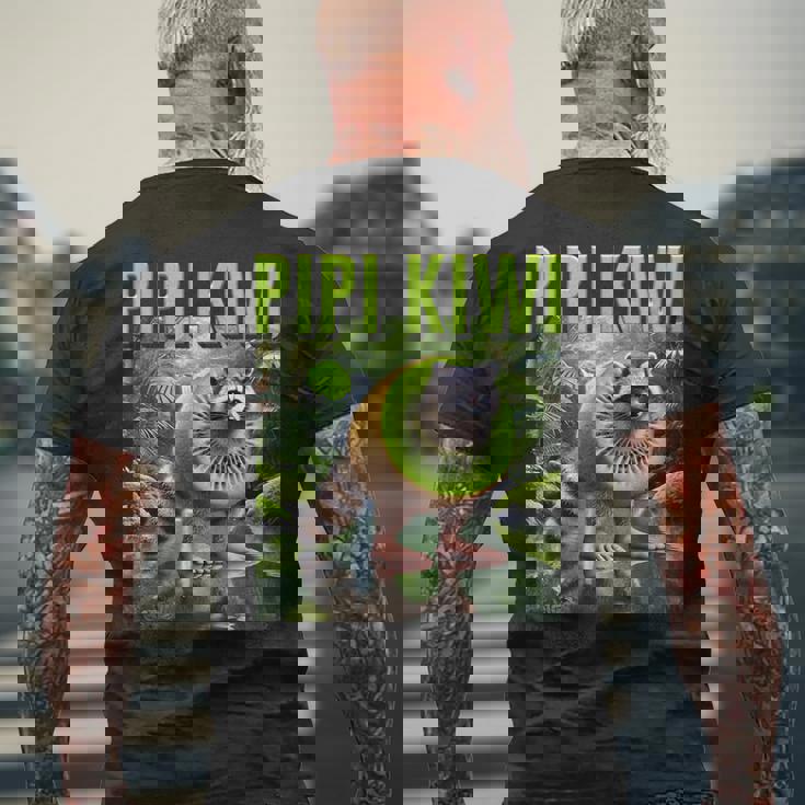 ピピ キウイ アライグマ Ai モンスター イタリアン ブレイン ロット ボーイ ミーム ジョーク メンズTシャツ バックプリント 高齢者への贈り物