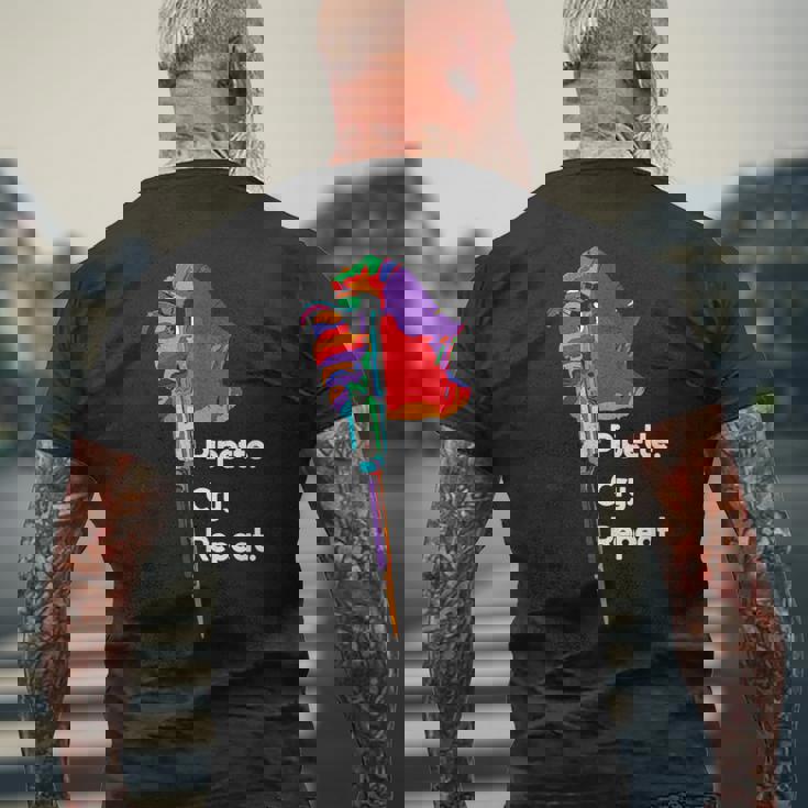 ピペットクライリピート Pcr ラボテック おもしろサイエンス サイエンス メンズTシャツ バックプリント 高齢者への贈り物