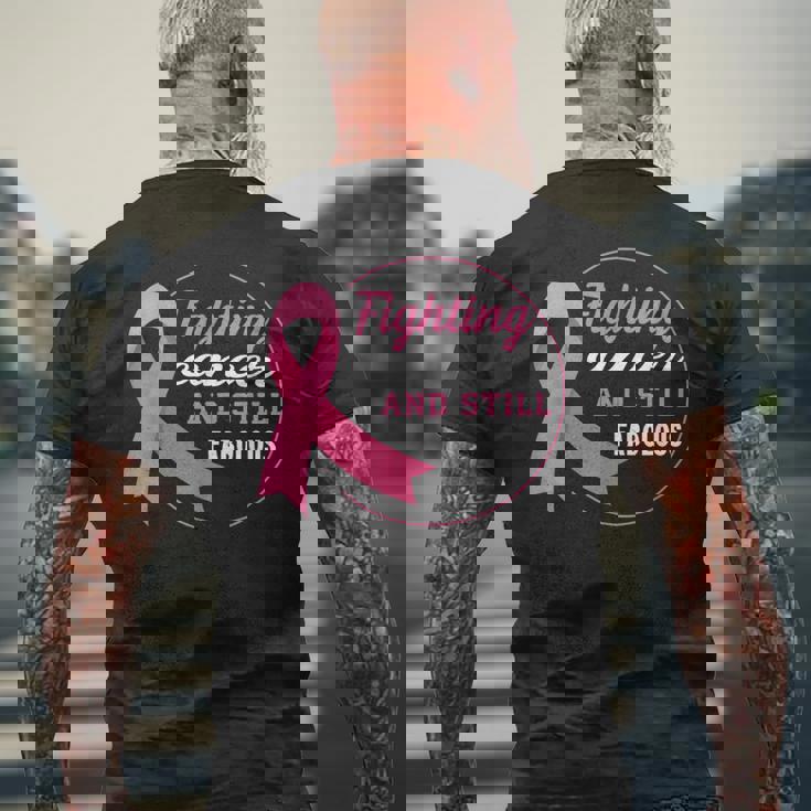 ピンクリボン 乳がん メンズTシャツ バックプリント 高齢者への贈り物