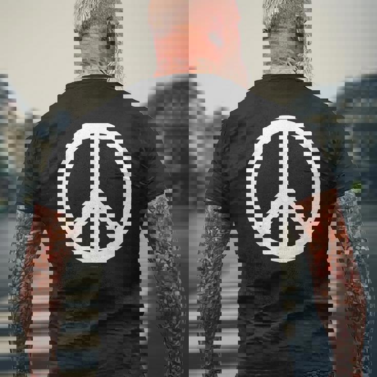 ピースサイン ピースサイン ピースサイン Peace メンズTシャツ バックプリント 高齢者への贈り物