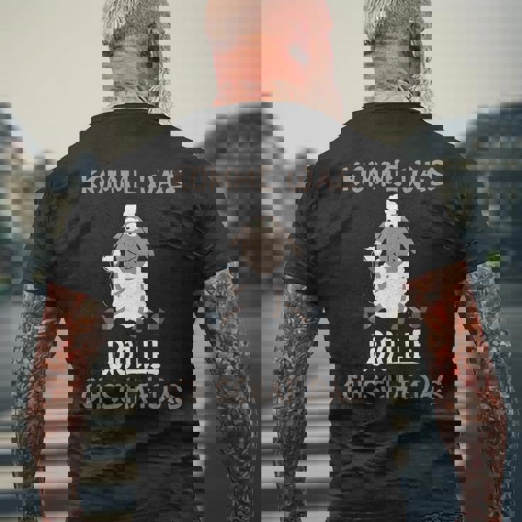 ファーマーファーマーモチベーションさあ羊に何が欲しいの メンズTシャツ バックプリント 高齢者への贈り物