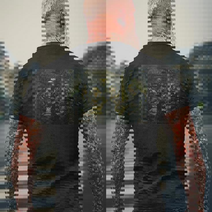 フィンセントファンゴッホのジャガイモを食べる人々 メンズTシャツ バックプリント 高齢者への贈り物