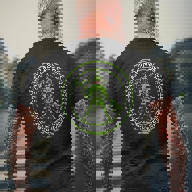 フラットウッズモンスター-国民内向的な社会面白い暗号化 メンズTシャツ バックプリント 高齢者への贈り物