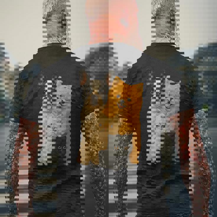 フレンチブルドッグ ポメラニアン エキゾチック ショートヘア マンチキン 猫 メンズTシャツ バックプリント 高齢者への贈り物