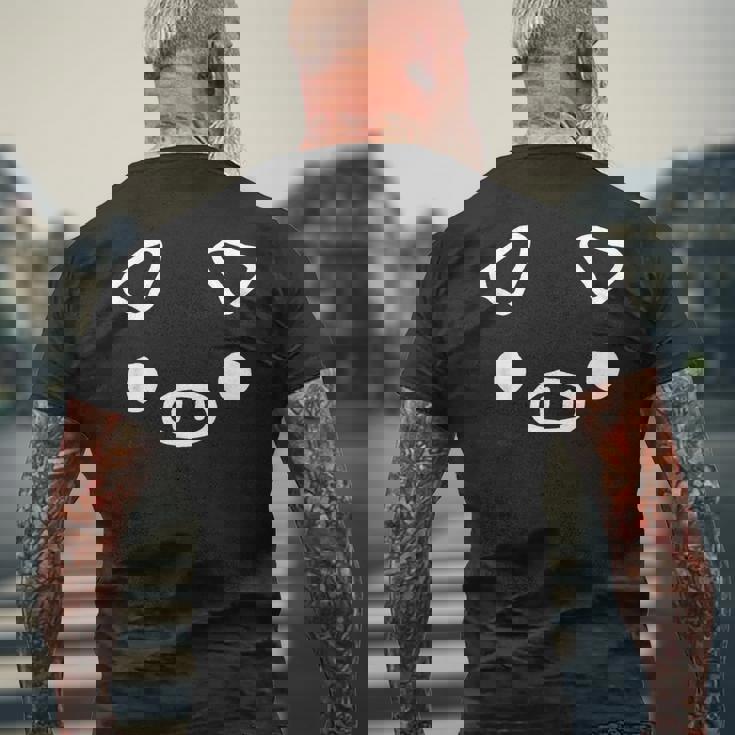 ブタの顔 アップ 豚 おデブ Fat キッズ 大人 かわいい Puwapuwa Power メンズTシャツ バックプリント 高齢者への贈り物