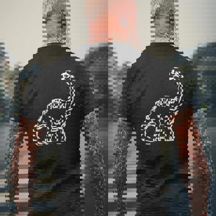 ブラキオサウルス ミニマリスト バッジ パッチライン アート 恐竜 メンズTシャツ バックプリント 高齢者への贈り物