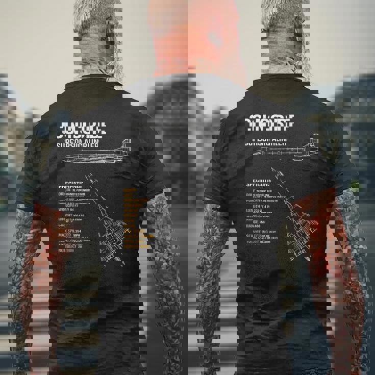 ブリティッシュコンコルド旅客機 メンズTシャツ バックプリント 高齢者への贈り物