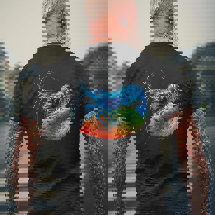 ブルーチェリー シュリンプ ブリーダー ネオカラディナ 淡水水槽 メンズTシャツ バックプリント 高齢者への贈り物