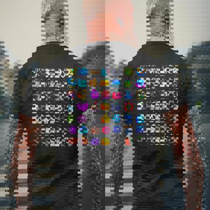 ブロックスフルーツオールフルーツ メンズTシャツ バックプリント 高齢者への贈り物