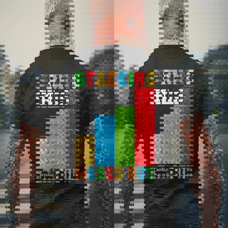 ブロックブロック-積み重ねスキルの最大化 メンズTシャツ バックプリント 高齢者への贈り物