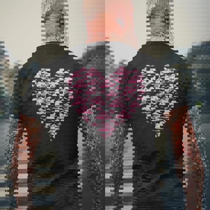 ブロブフィッシュ ラブ 深海 魚 海 動物 ハート ブロブフィッシュ メンズTシャツ バックプリント 高齢者への贈り物