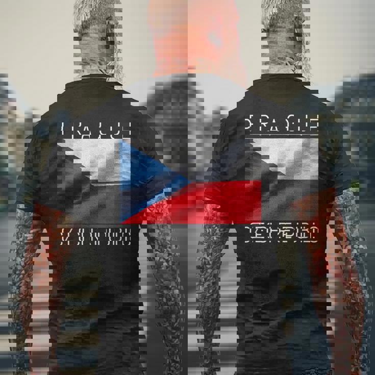 プラハtシャツ 素敵なチェコ共和国の国旗 お土産 メンズTシャツ バックプリント 高齢者への贈り物