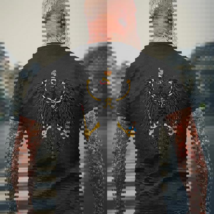 プロイセン国旗 イーグル 紋章 メンズTシャツ バックプリント 高齢者への贈り物