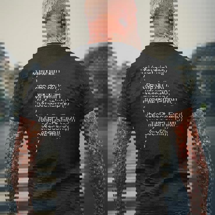 プログラマー向けソースコードプログラムコード メンズTシャツ バックプリント 高齢者への贈り物