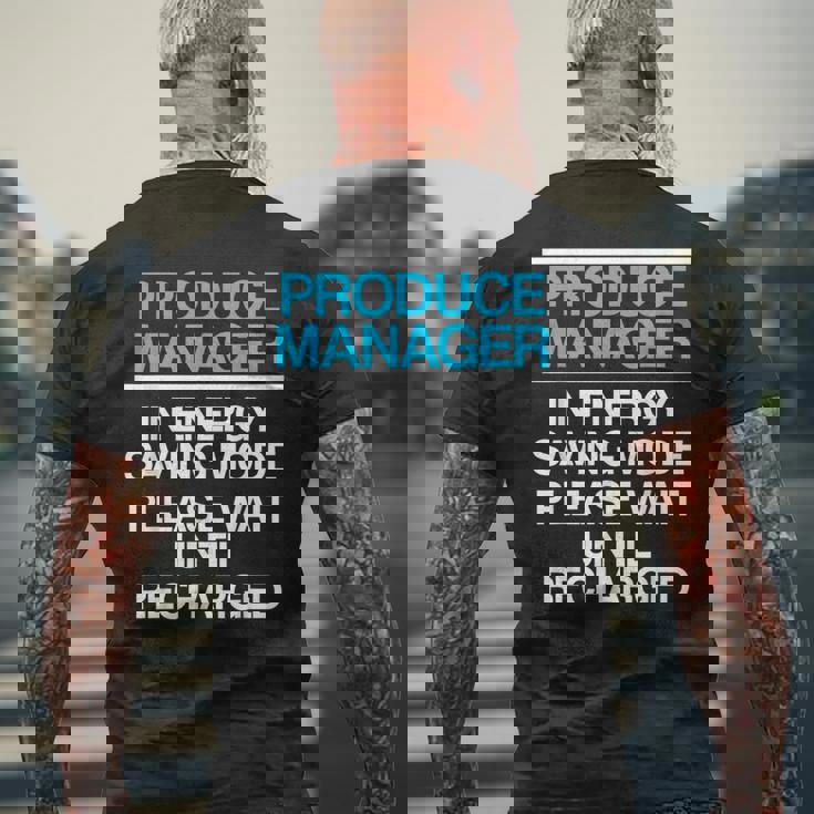 プロデュースマネージャー 食料品店スーパーバイザー メンズTシャツ バックプリント 高齢者への贈り物