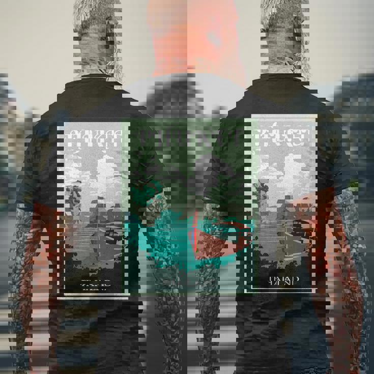 プーケット ロングテール ボート サムイ島 タイ 微笑みの国 バンコク お土産 旅行の贈り物 休暇 ビーチ パッタイ 長袖tシャツ メンズTシャツ バックプリント 高齢者への贈り物