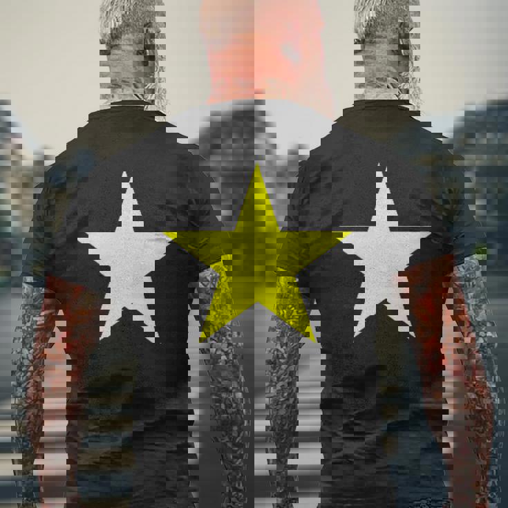 ベトナム国旗 星 ベトナム国旗ハノイ サイゴン メンズTシャツ バックプリント 高齢者への贈り物