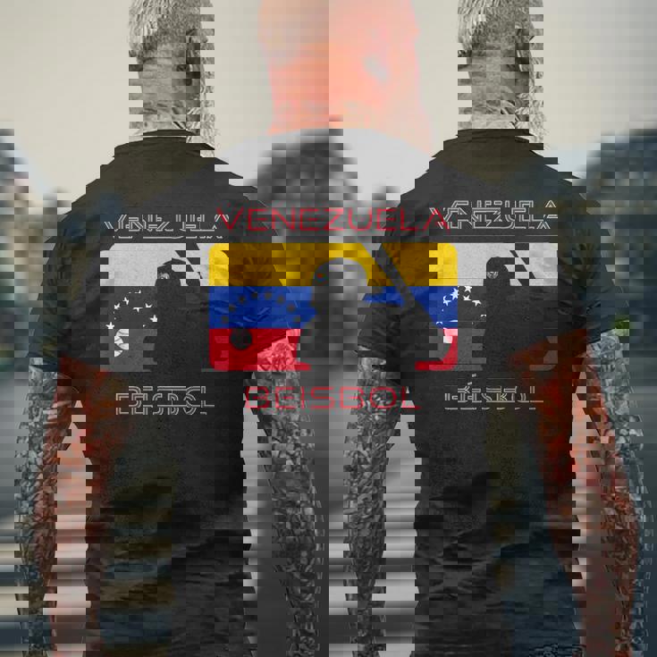 ベネズエラ Beisbol 野球旗 ベネズエラ スポーツファンen メンズTシャツ バックプリント 高齢者への贈り物