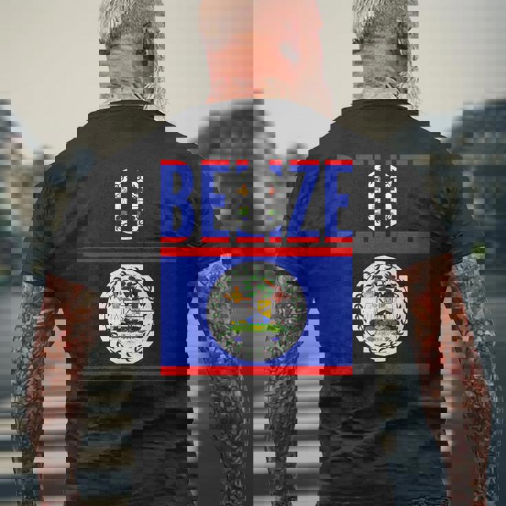 ベリーズ ベリーズの国旗 メンズTシャツ バックプリント 高齢者への贈り物