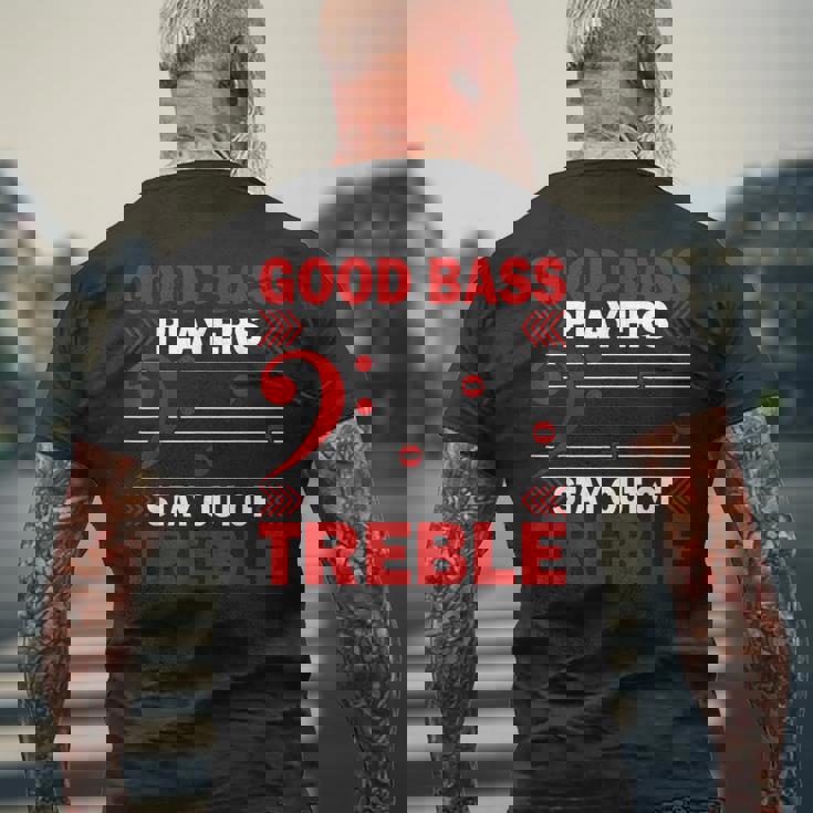 ベース ギター ミュージシャン ロックバンド Edm ミュージック ベーシスト プレーヤー メンズTシャツ バックプリント 高齢者への贈り物