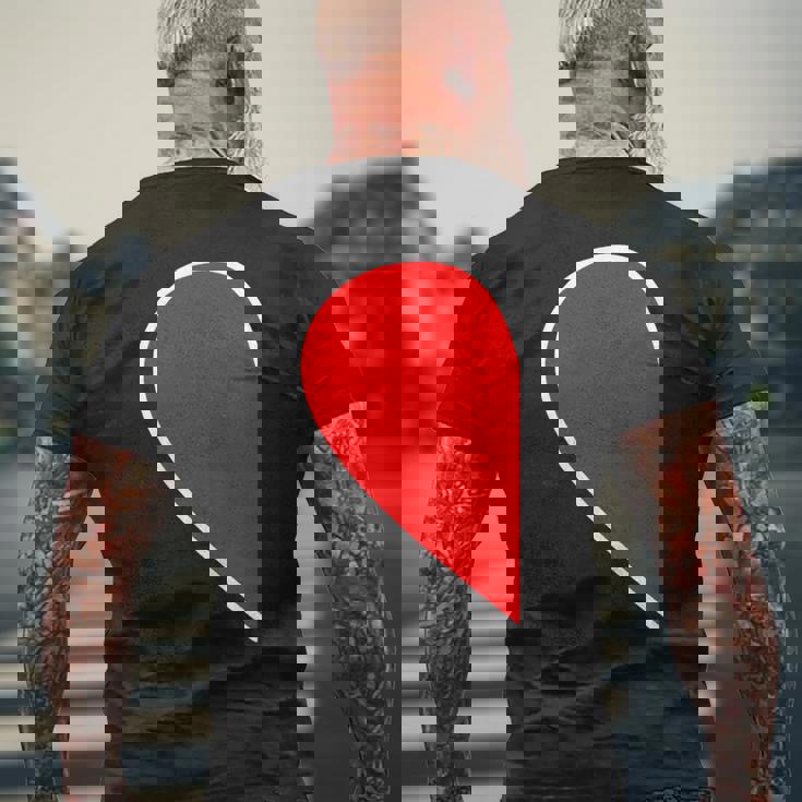 ペア ハート 親子 恋人（Left 左）（ビューティフルライフ）半分 コーデ リンク ルック かわいい メンズTシャツ バックプリント 高齢者への贈り物
