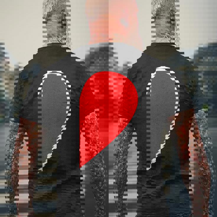 ペア ハート 親子 恋人（Right 右）（ビューティフルライフ）半分 コーデ リンク ルック かわいい メンズTシャツ バックプリント 高齢者への贈り物