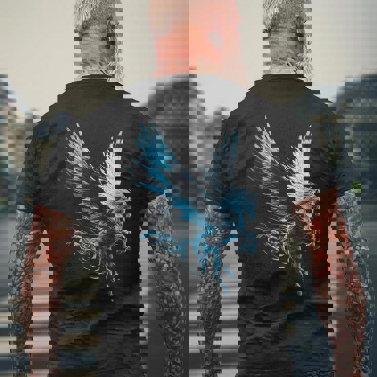 ペガサスユニコーンモチーフイラスト メンズTシャツ バックプリント 高齢者への贈り物