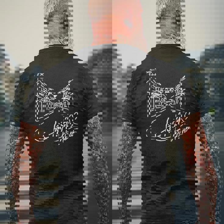 ホイアン、ベトナムシグネチャーハートアート ベトナムのお土産 メンズTシャツ バックプリント 高齢者への贈り物