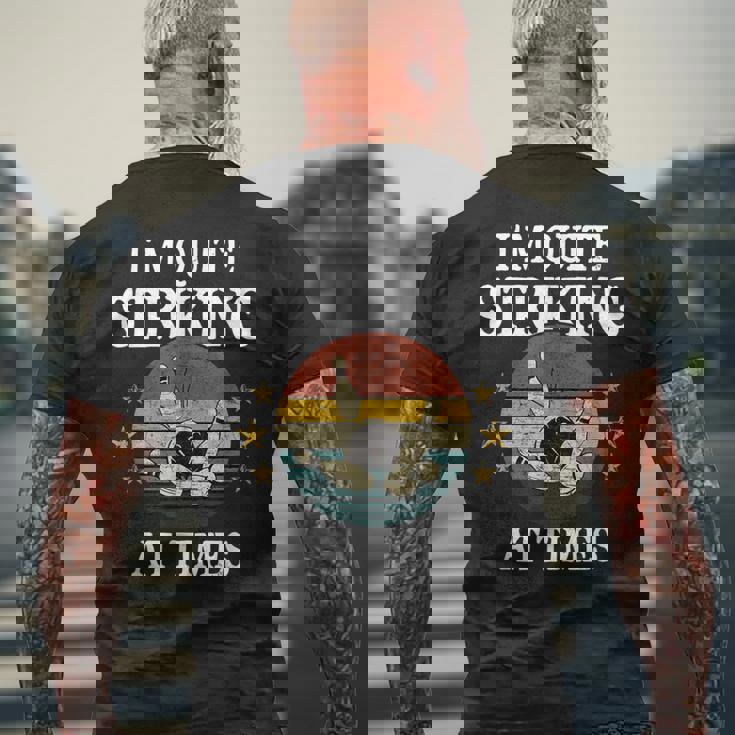 ボウリング私はかなり印象的です面白いビンテージボウラーダジャレ メンズTシャツ バックプリント 高齢者への贈り物