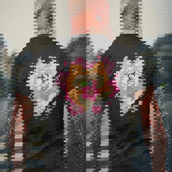 ボンレス犬とボンレス猫 桜 ボンレス犬 メンズTシャツ バックプリント 高齢者への贈り物