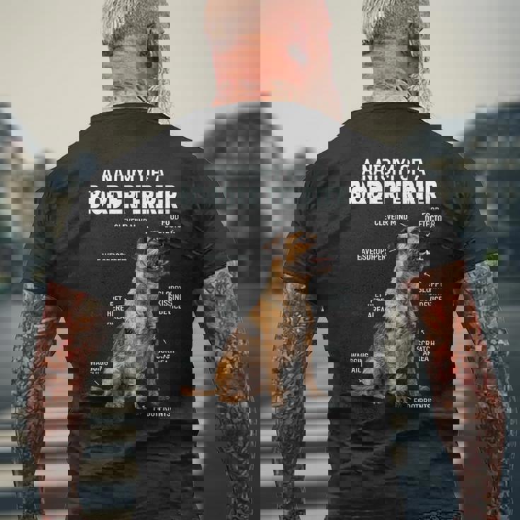 ボーダーテリアの解剖学 長袖tシャツ メンズTシャツ バックプリント 高齢者への贈り物