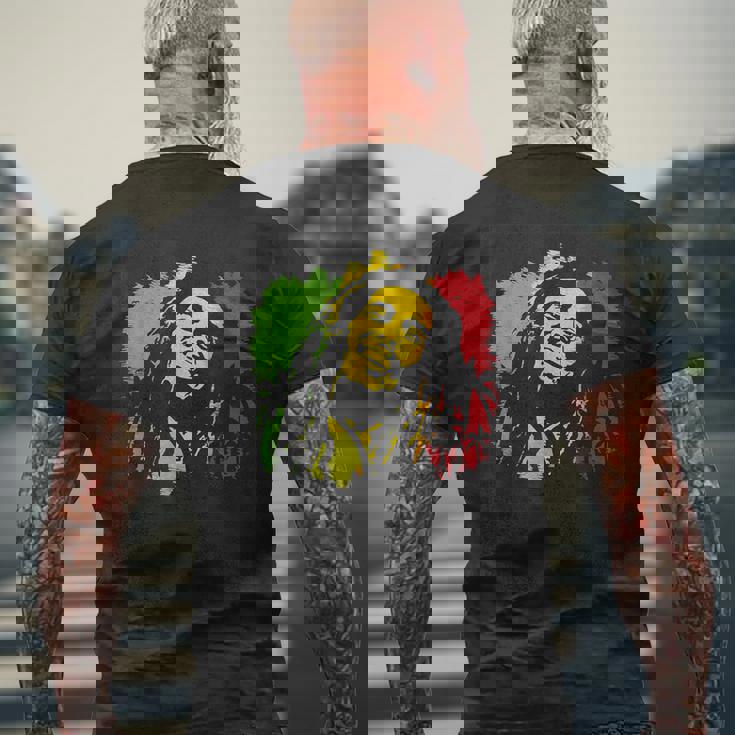 ポジティブバイブレーション メンズTシャツ バックプリント 高齢者への贈り物