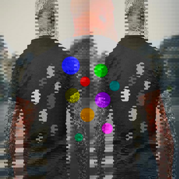 ポップ Dots カラフルドット 水玉【Pop】模様プリント アート おしゃれ メンズTシャツ バックプリント 高齢者への贈り物