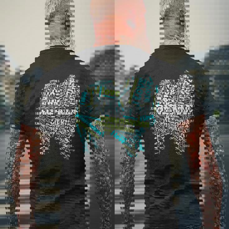 ポメラニアンが大好き-Word Cloud Pomeranians 犬ティー A メンズTシャツ バックプリント 高齢者への贈り物