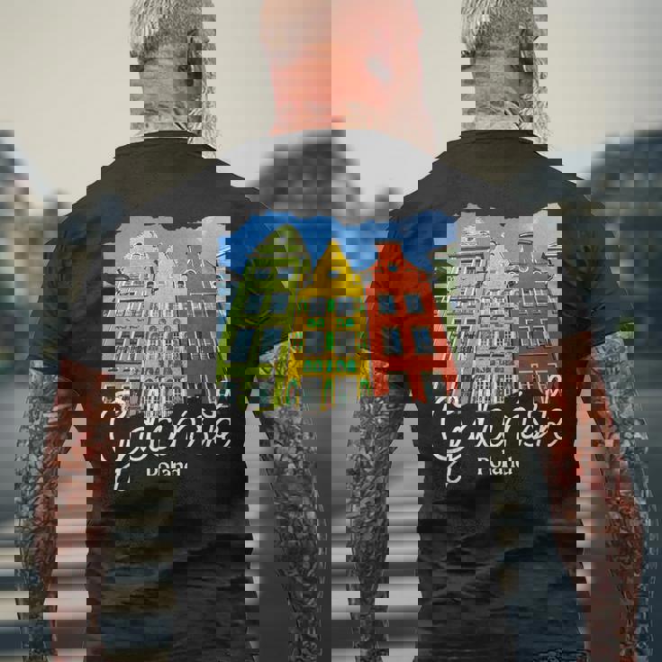 ポーランドのお土産グダニスク メンズTシャツ バックプリント 高齢者への贈り物