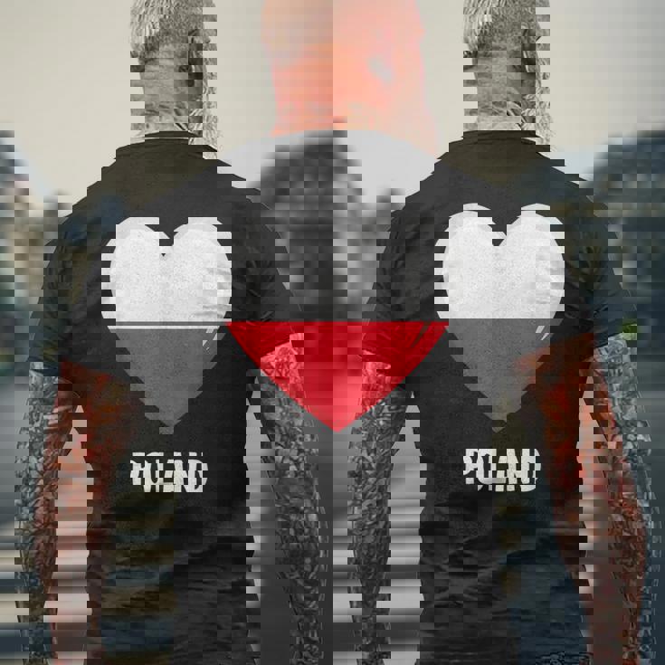 ポーランド国旗シャツ メンズTシャツ バックプリント 高齢者への贈り物