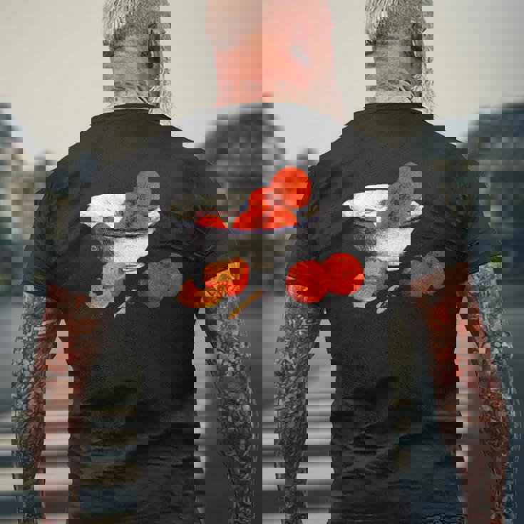 ポール・ゴーギャン 静物画 オレンジデザイン メンズTシャツ バックプリント 高齢者への贈り物