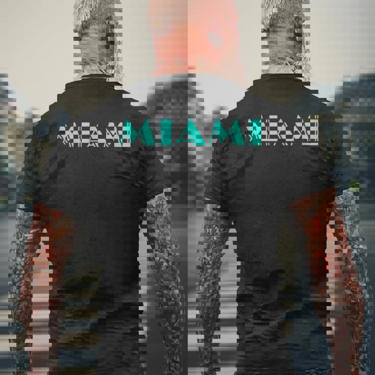 マイアミ80年代バイス メンズTシャツ バックプリント 高齢者への贈り物