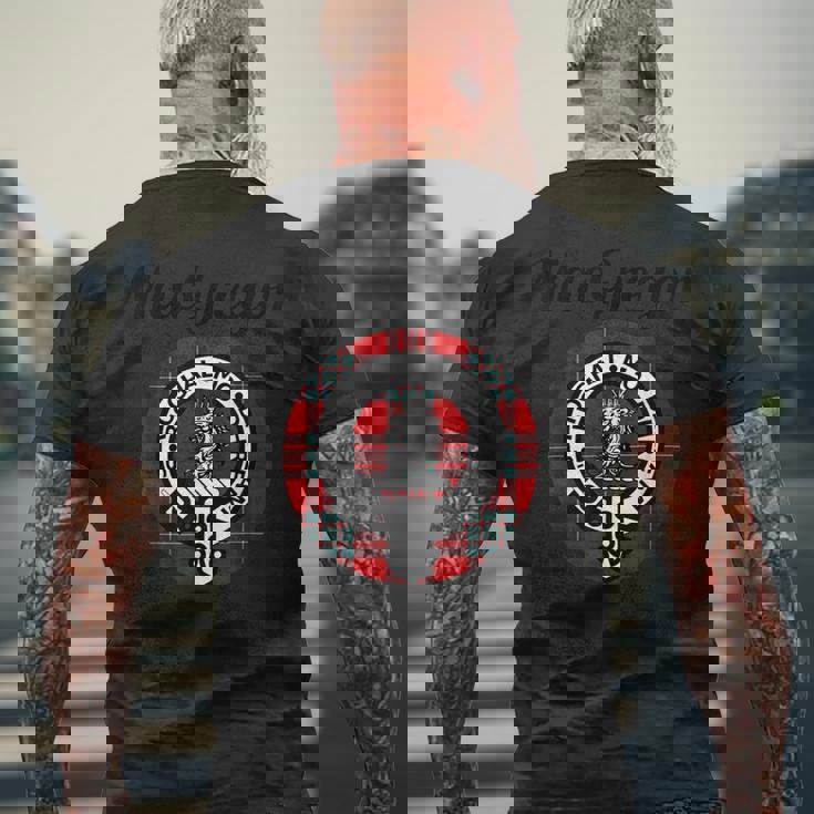 マクレガー クラン スコットランド 名前 紋章 タータン メンズTシャツ バックプリント 高齢者への贈り物