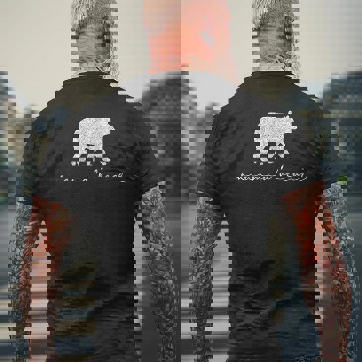 ママベア シャツ かわいい 母の日 ギフト ホワイト メンズTシャツ バックプリント 高齢者への贈り物