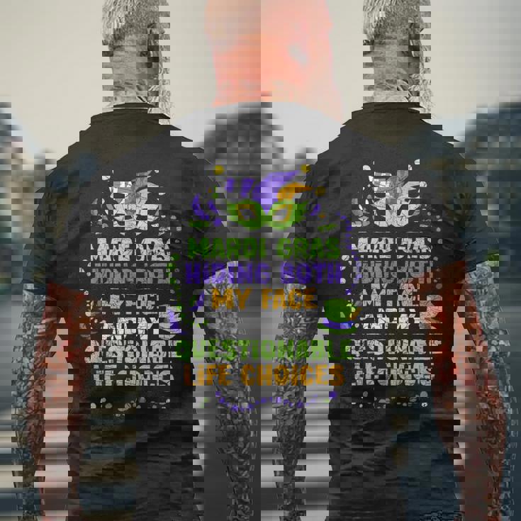 マルディグラ 仮面舞踏会 メンズTシャツ バックプリント 高齢者への贈り物